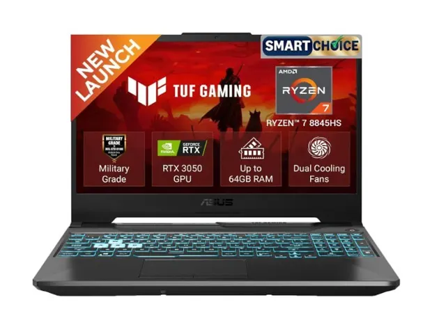 ASUS TUF A15 (2026),Smartchoice,AMD Ryzen 7 8845HS,RTX 3050,16GB RAM (Upgradeable Upto 64GB),512GB SSD,FHD,15.6"(39.6 cm),Win 11,M365 Basic(1Y),Office 24,Black,2.3 Kg,FA506NCG-HN192WS,Gaming Laptop