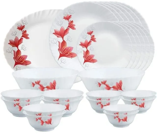 Larah by Borosil Opalware Dinner Set, 27 Pcs @1265