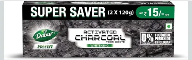DABUR Herb'L Activated Charcoal Toothpaste, Pack of 2 @88