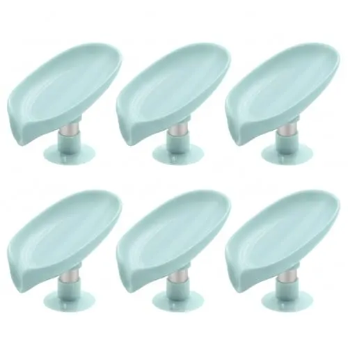 Self-Draining Soap Dish (Set of 6) Modern Leaf Design with ...