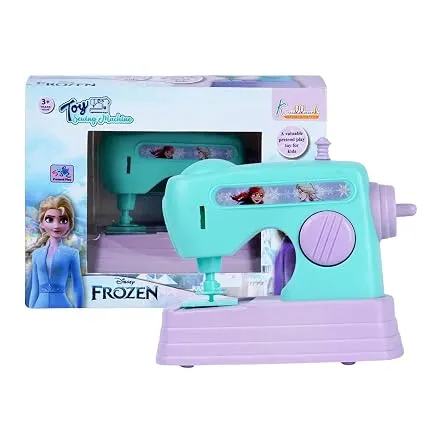 Frozen Theme Mini Sewing Machine Toy for Kids - Battery Operated Pretend Play Home Appliance with In