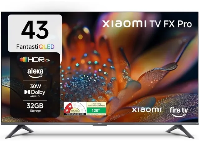 Xiaomi (108 cm) 43 inch FX Pro 4K QLED Smart | HDR10+ | 30W Box Speakers | Filmmaker Mode | Fire TV | L43MB-FPIN