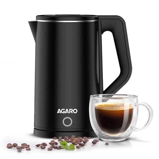 AGARO Elegant Electric Kettle, 1.8L, 1500 Watt, Double Layered Stainless Steel Inner Body, Quick Boi