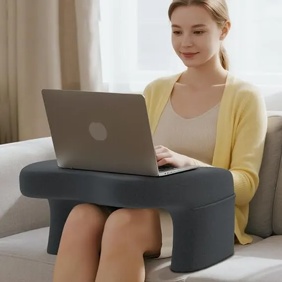 TARKAN Multipurpose Lap Desk for Laptop – Cushioned Laptop Stand with Detachable Leg & Side Pocket |