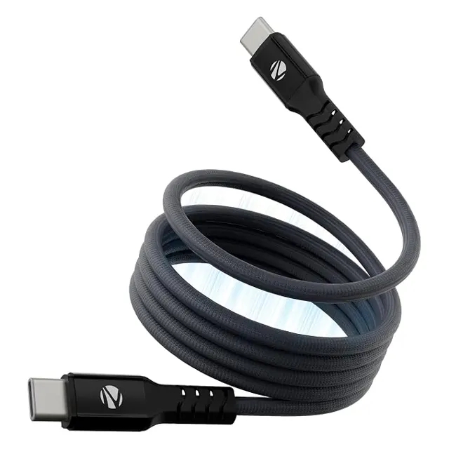 Zebronics Type C - Type C Magnetic Braided Cable, 60 Watts, Upto 480Mbps Data Sync, Fast Charging, 1