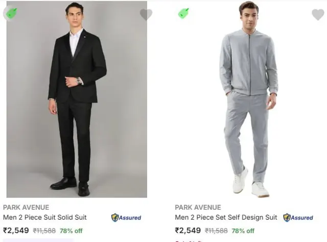 Upto 78% Off - Park Avenue Men's Readymade Suits
