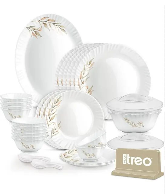 Treo by Milton Opalware Neuma Selene Dinner Set of 35 @1,899