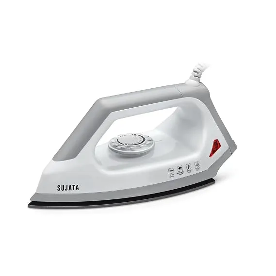 Sujata Espira 1000W Dry Iron for Clothes with German Greblon Non-Stick Soleplate, Adjustable Tempera