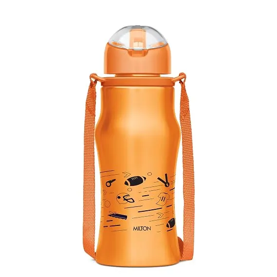MILTON Gaiety 450 Stainless Steel Sipper Water Bottle 415 ml, Single Walled, ISI Certified I Leak Pr