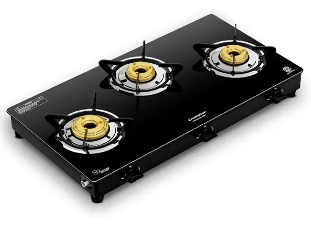 Crompton FlameStar Max 3 Burner Glass Top LPG Gas Stove @3,558