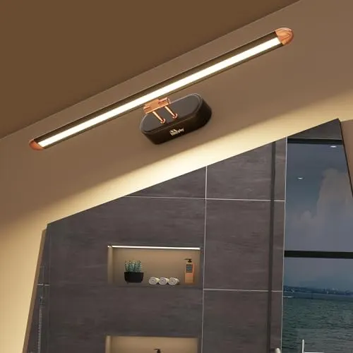 Murphy 6W 3-in-1 Color Chnaging Black Rose Gold Finish LED Mirror Picture Wall Light,Bathroom Vanity