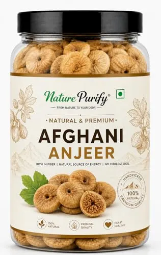 Nature Purify Premium Afghani Anjeer 1KG | Dried Figs | Natural Anjir Whole Fruit | Soft Chewy Textu