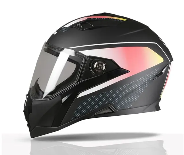 TVS Racing Anti Matter Full Face Helmet for Bike & Motorcycle Riders-DOT & ISI Certified-Lightweight ABS Shell, UV Resistant-Ventilated Comfort Liner, Quick-Release Visor & Chin Strap