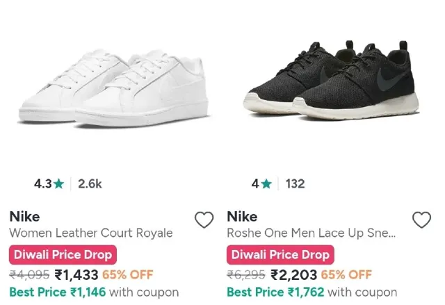 NIKE SHOES Upto 65% OFF+ COUPON