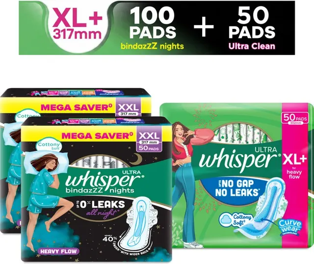 Flipkart | 58% OFF : Whisper Exclusive Pack of 150 at 1,027