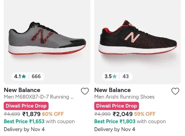 Upto 60% off : New Balance